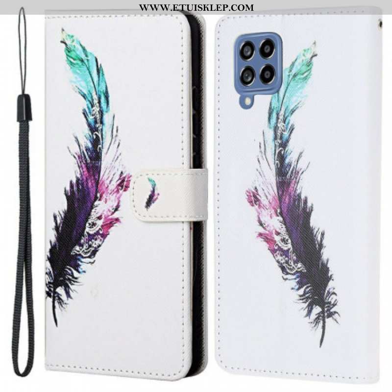 Etui Folio do Samsung Galaxy M53 5G z Łańcuch Pióro Z Smyczą